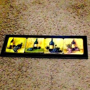 Wine and Fruits Art Hanging Kitchen Plaque